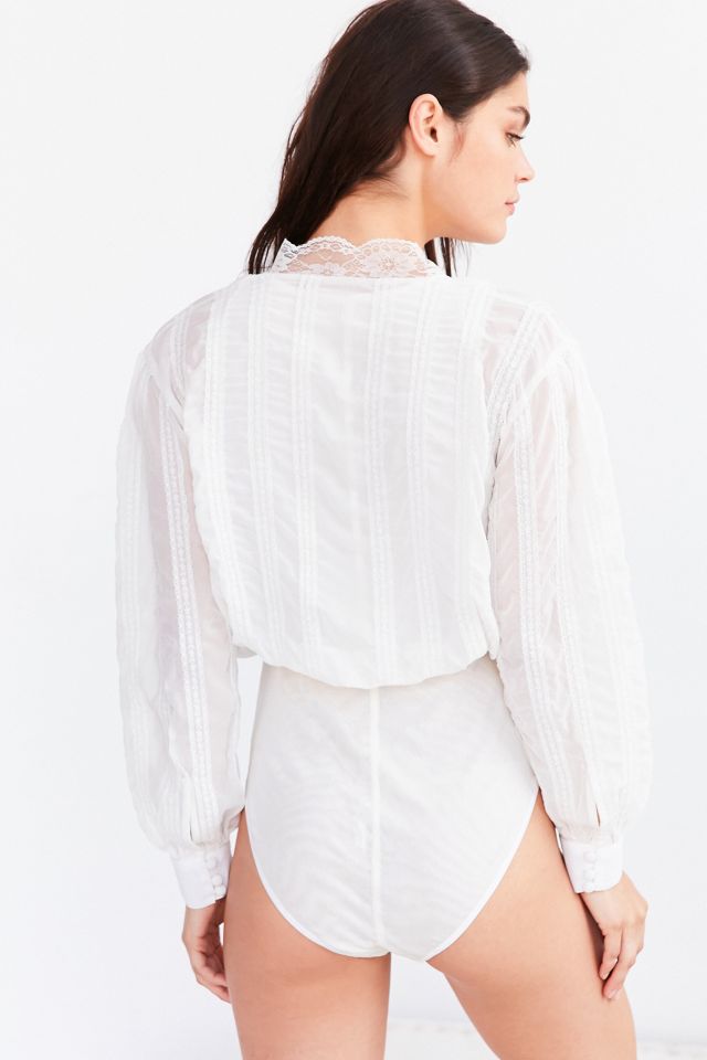 Out From Under Olivia White Blouse Bodysuit #1