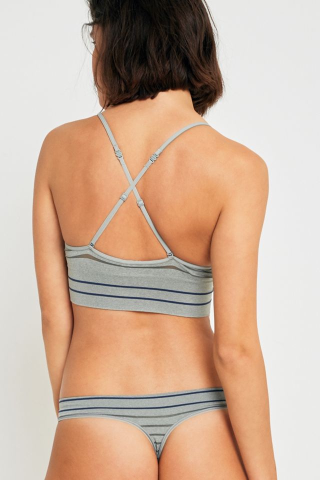 Calvin Klein Grey Striped Thong #4