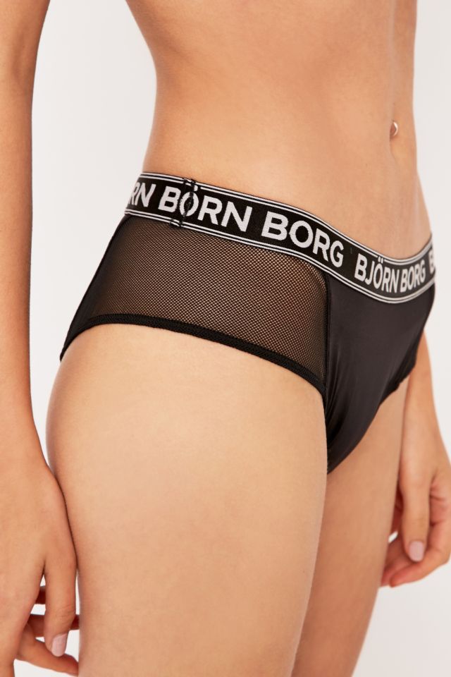 Nest partitie Malen Bjorn Borg Iconic Mesh Mix Cheeky Black Knickers | Urban Outfitters UK