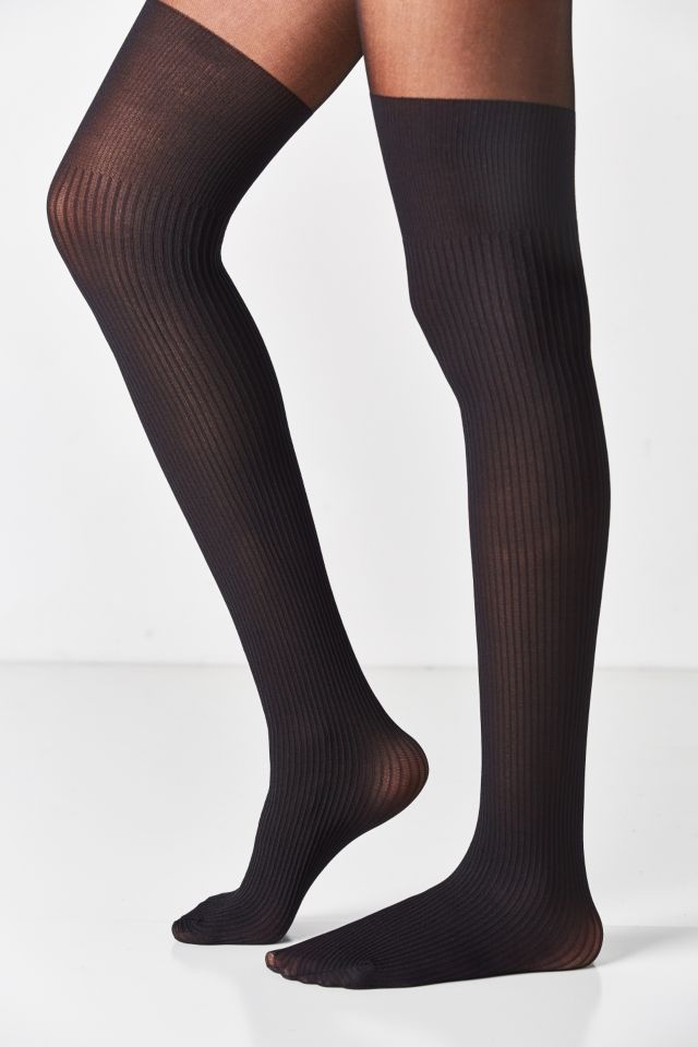 Out From Under Ribbed Faux Thigh High Tights