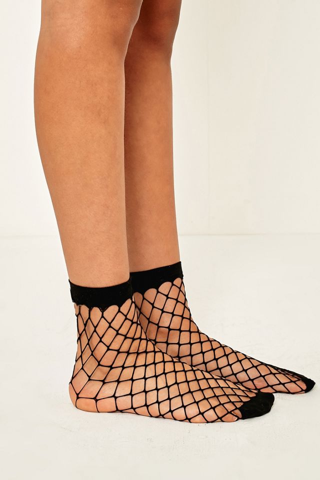 Wide Mesh Fishnet Crew Socks #3