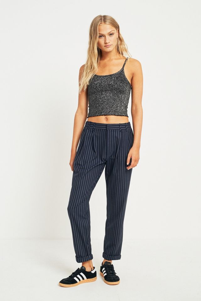 Light Before Dark Lettuce Hem Lurex Silver Cami #4