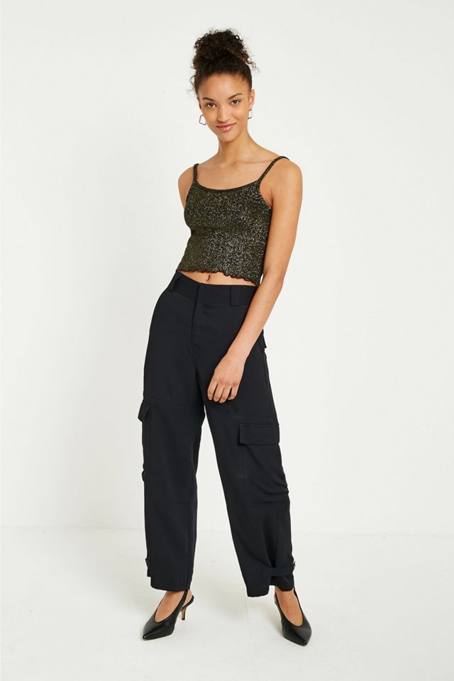 Light Before Dark Lettuce Hem Lurex Cami #1