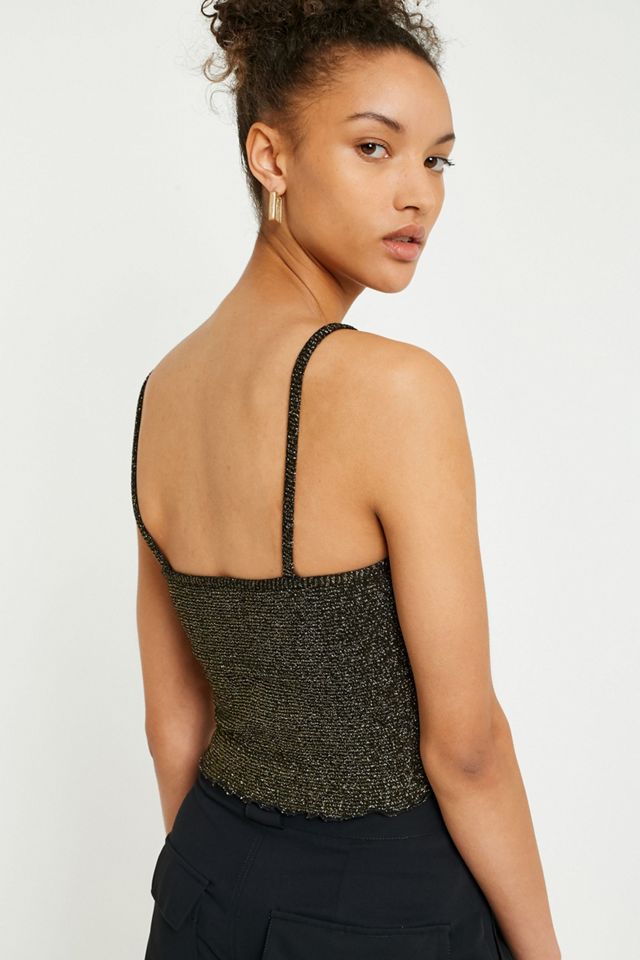 Light Before Dark Lettuce Hem Lurex Cami #3