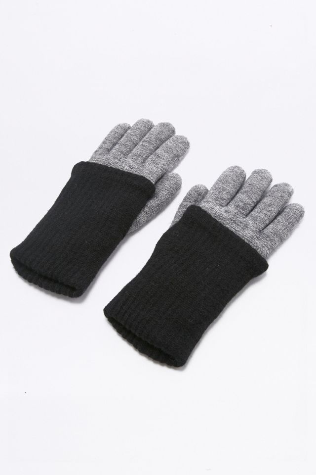 Super Soft Colourblocked Grey Gloves