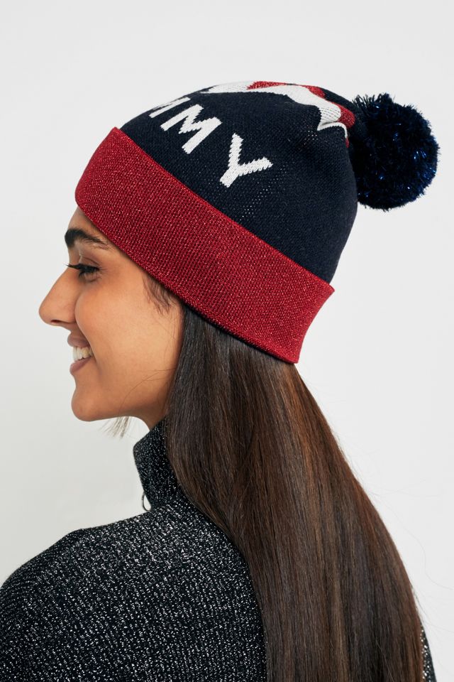 tommy hilfiger pom beanie