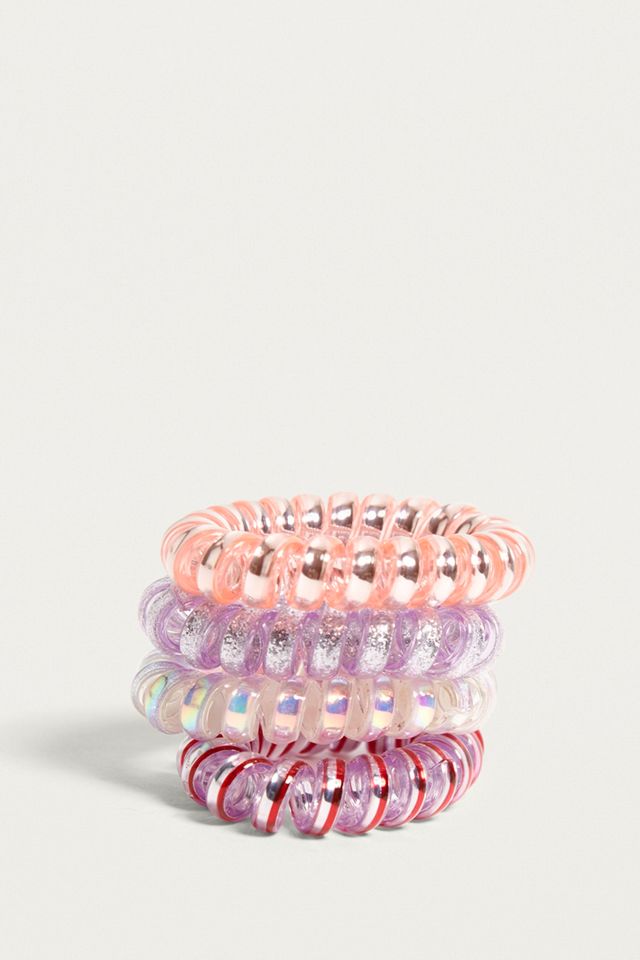 Telephone Cord Holographic Hair Tie 4-Pack #2