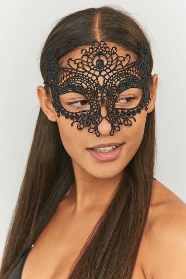 Masque à ornements en dentelle noir #1