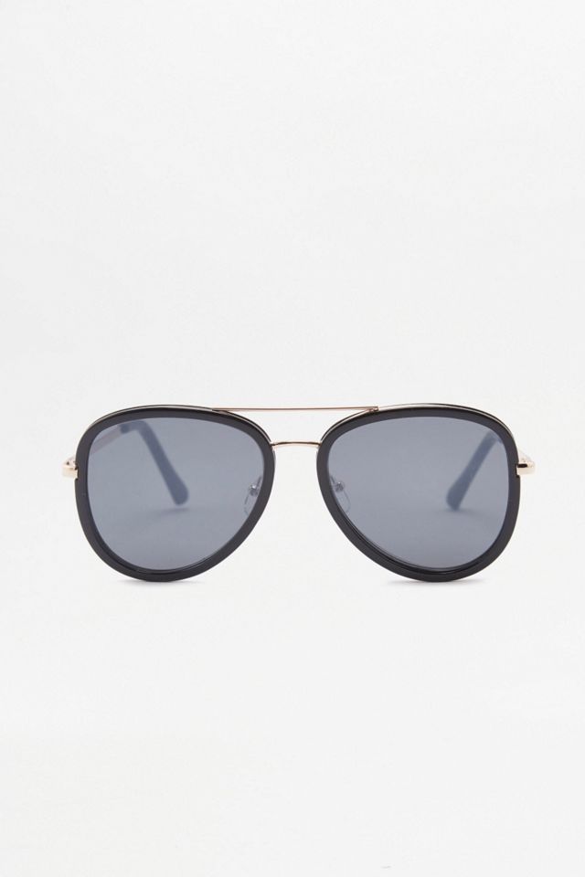 Black And Gold Aviator Sunglasses