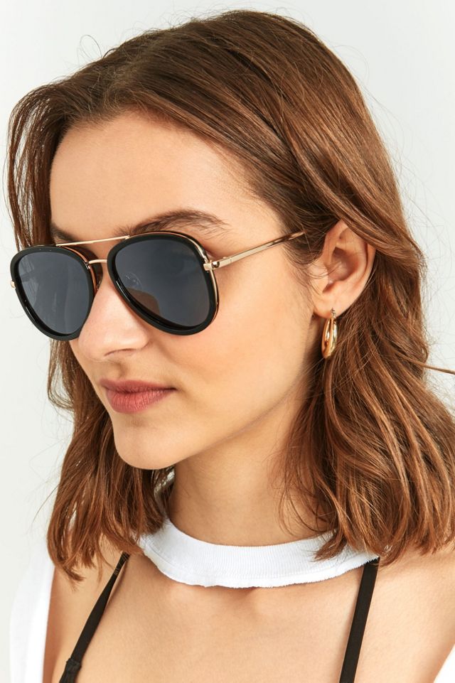 Black And Gold Aviator Sunglasses #1