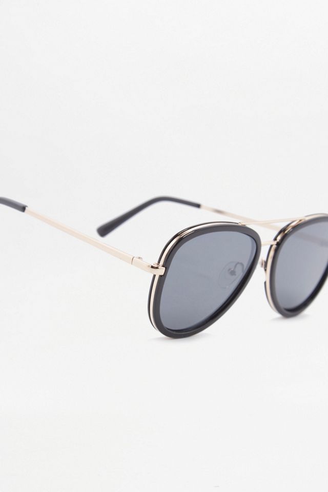 Black And Gold Aviator Sunglasses #3
