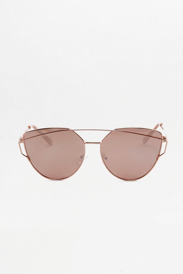 Flat Metal Brow Bar Sunglasses #1