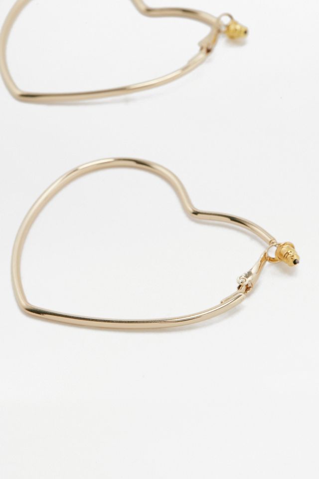 Gold Heart Hoop Earrings #1
