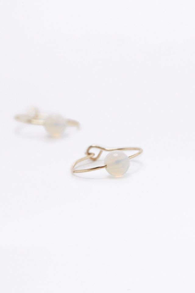 Opalite Ball Hoop Earrings #1