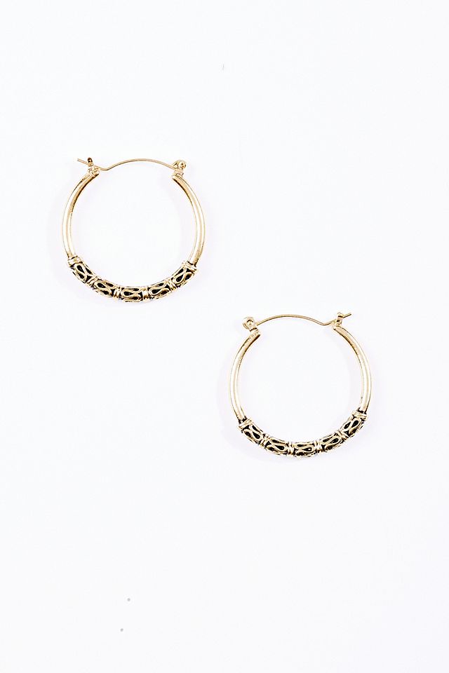 Large Wrap Hoop Earrings in Gold | Urban Outfitters UK