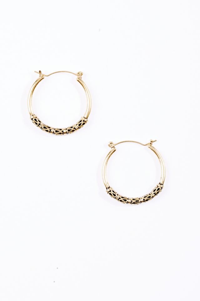 Large Wrap Hoop Earrings in Gold | Urban Outfitters UK