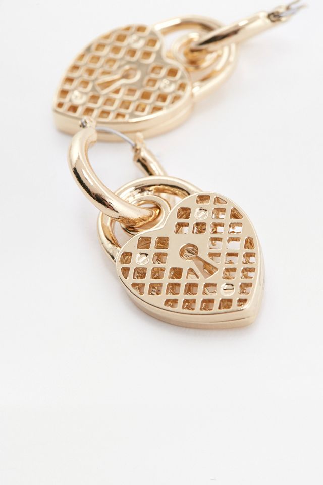 Skinnydip Aida Chunky Heart Padlocked Hoop Earrings #1