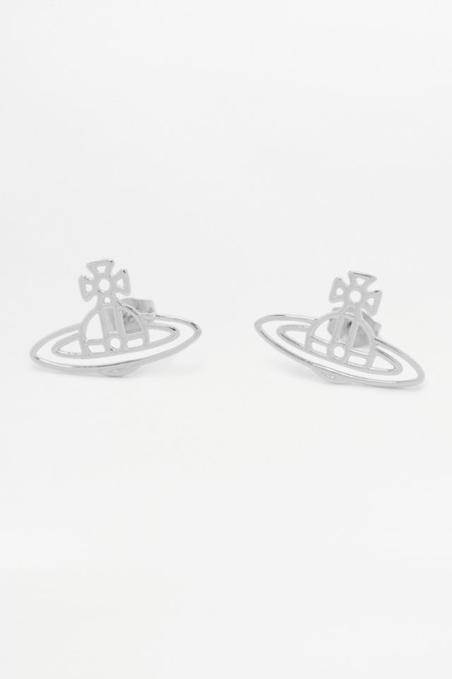 Vivienne Westwood Thin Lines Flat Orb Stud Earrings Urban Outfitters UK