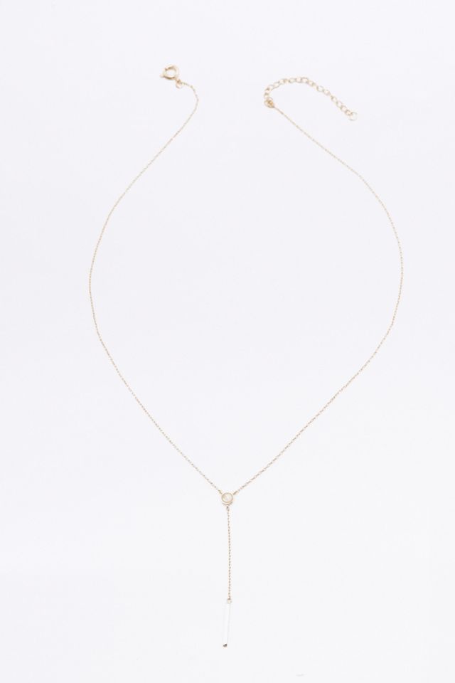 Opal and Bar Lariat Necklace #2
