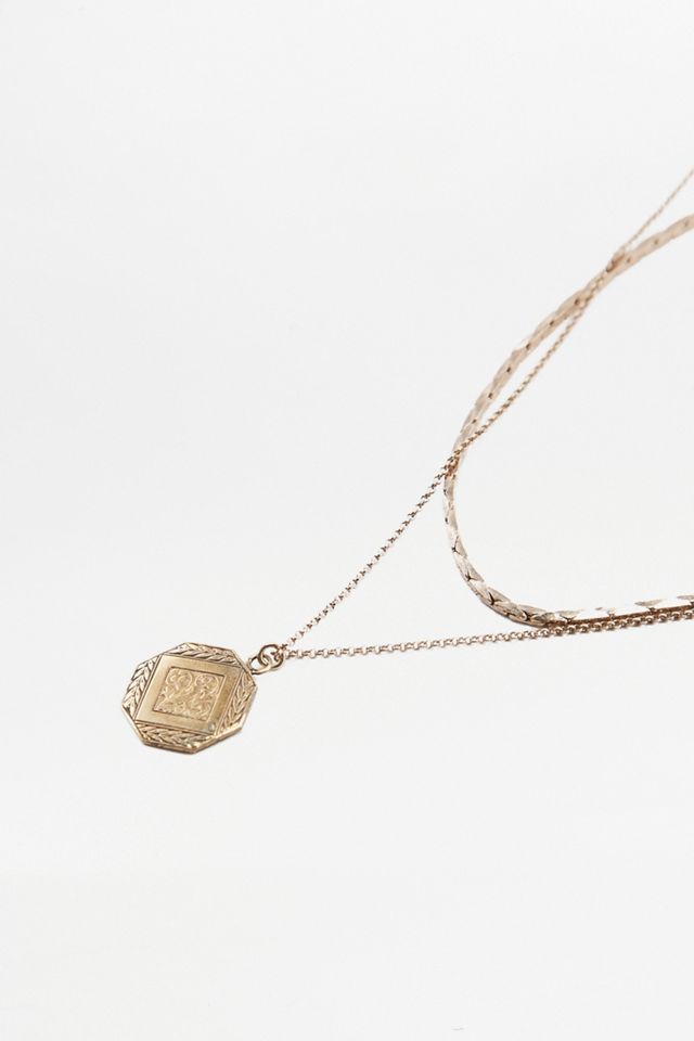 Vintage Square Charm Necklace 2-Pack #2