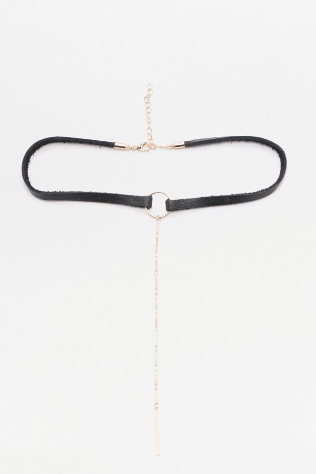 Collier ras du cou avec anneau et pendentif #1