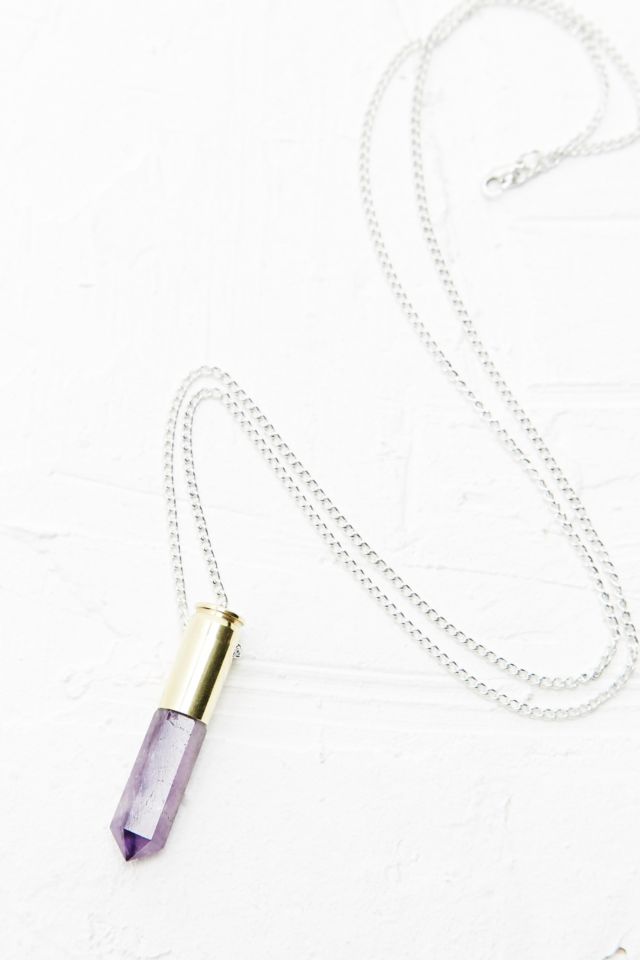 Lovebullets Amethyst Crystal Bullet Necklace | Urban Outfitters UK