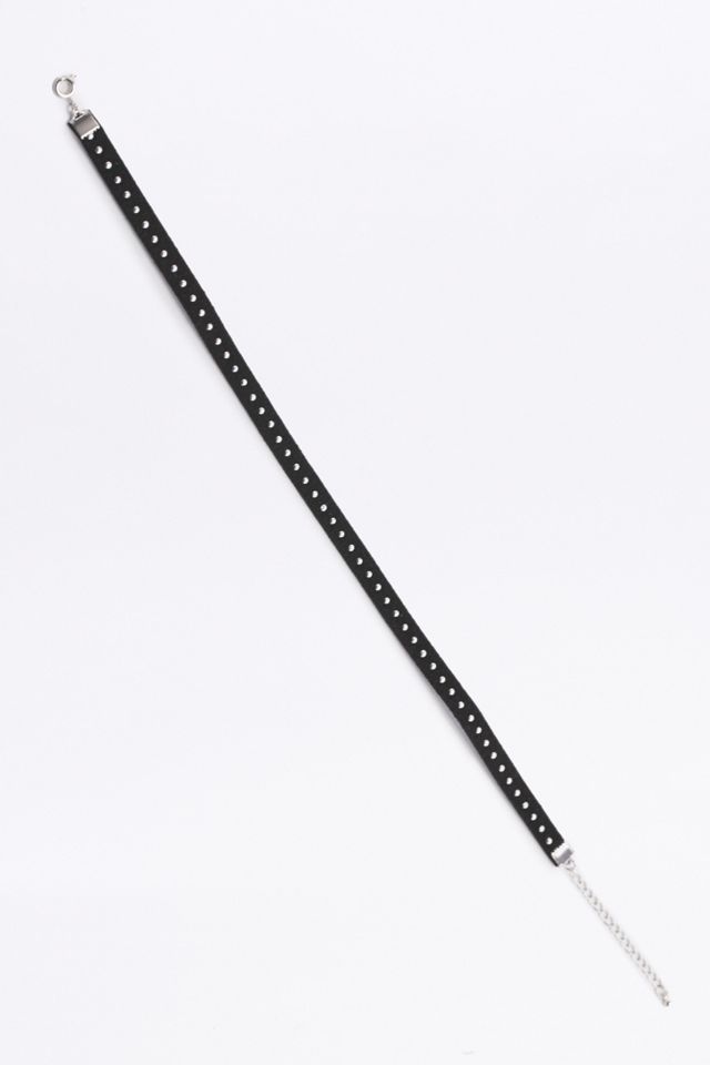 Black Studded Suede Choker Necklace #2