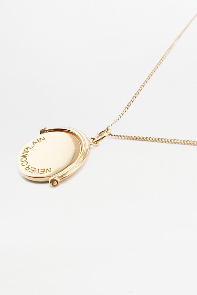 Rachel Jackson London Never Complain Spinning Pendant Necklace #1