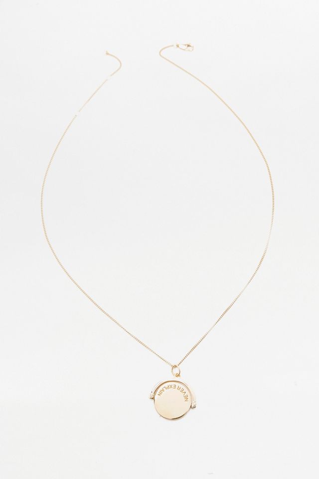 Rachel Jackson London Never Complain Spinning Pendant Necklace #2
