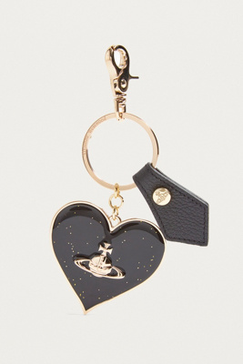 Vivienne Westwood Mirror Heart Black Key Ring | Urban Outfitters UK