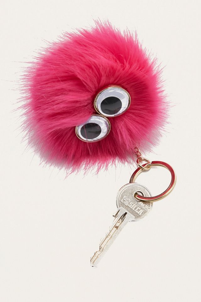 Furry Pom-Pom Eye Key Ring #1