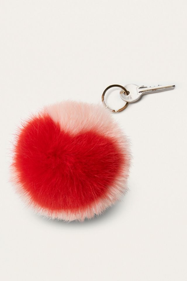 Large Heart Pompom Key Ring #1
