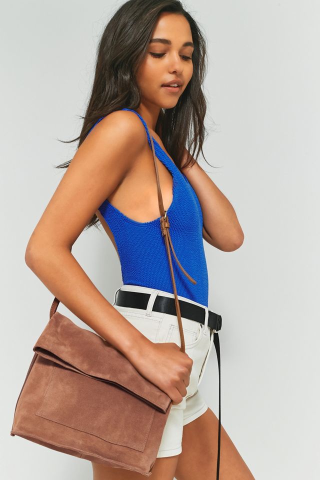Tan Suede Messenger Bag #1