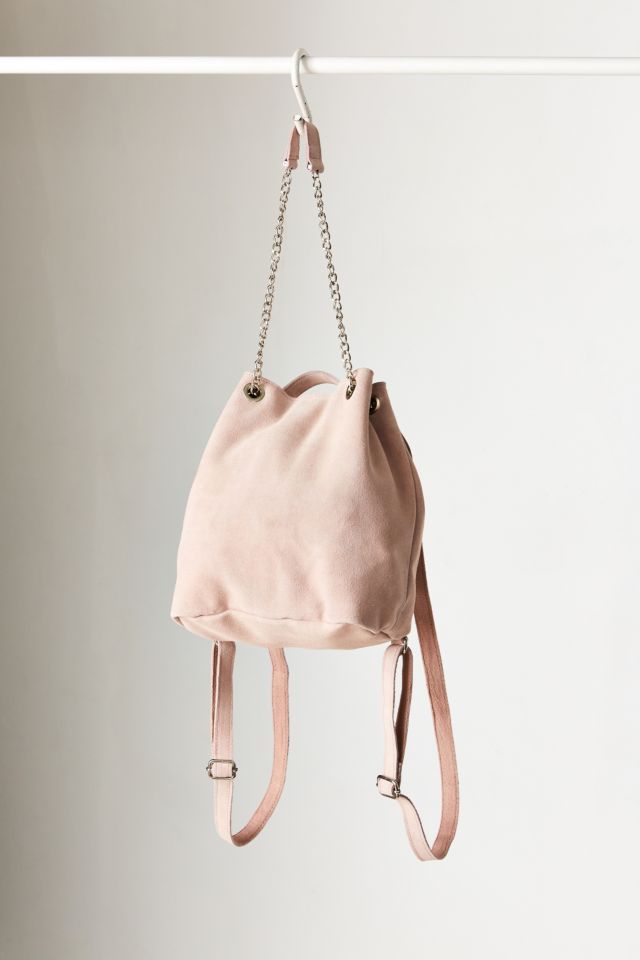 Pink suede cheap backpack