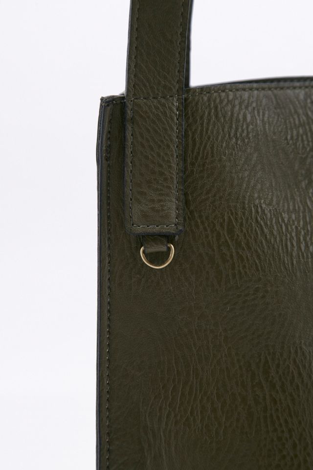 Modern Olive Vegan Leather Tote Bag #2