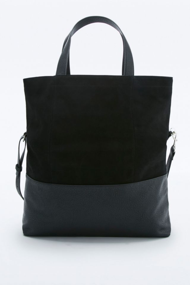 Black Suede Fold Over Tote Bag | Urban Outfitters UK