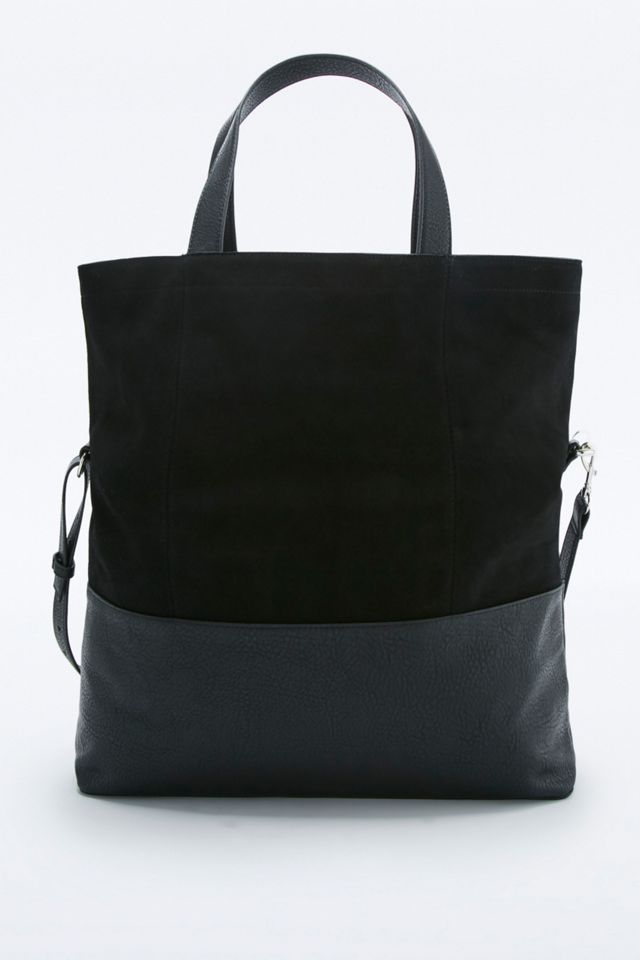 Black Suede Fold Over Tote Bag Urban Outfitters UK