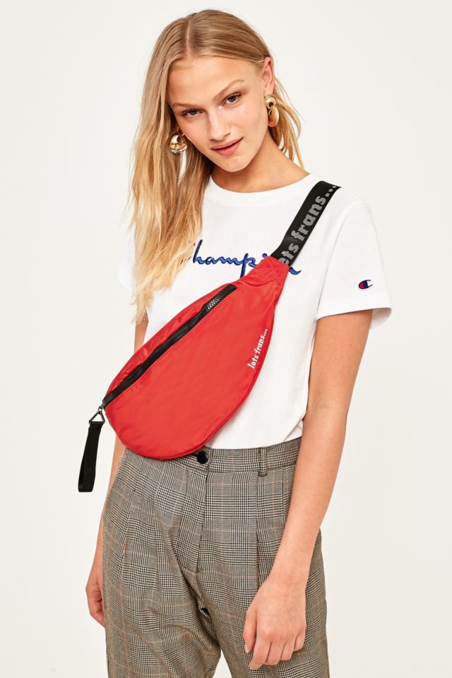 iets frans Red Nylon Bum Bag