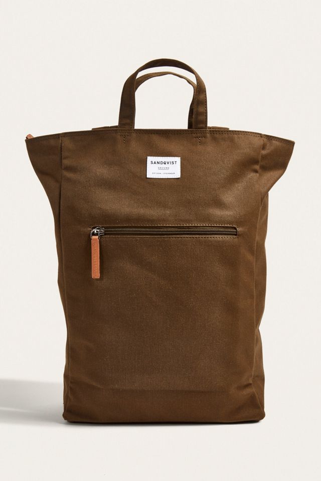 Sandqvist Tony Backpack Dusty Green/Natural Leather Garmentory