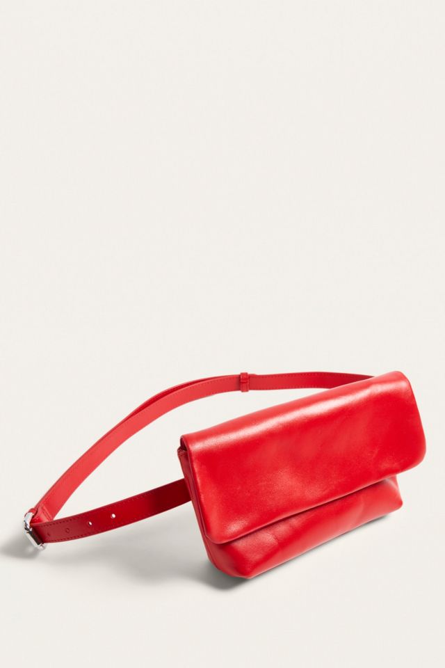 Red leather sales bum bag