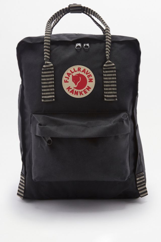 Fjallraven kanken black store stripe handle backpack