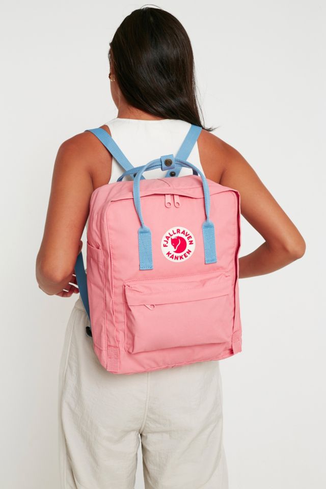 Pink and blue fjallraven kanken on sale