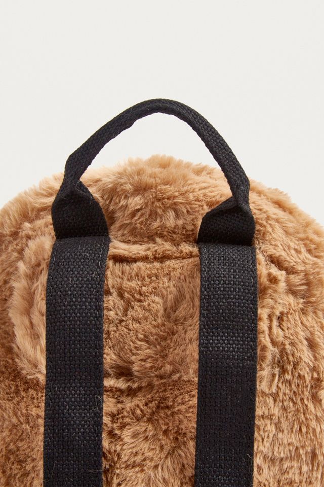 UO Mini Faux Fur Brown Backpack #5