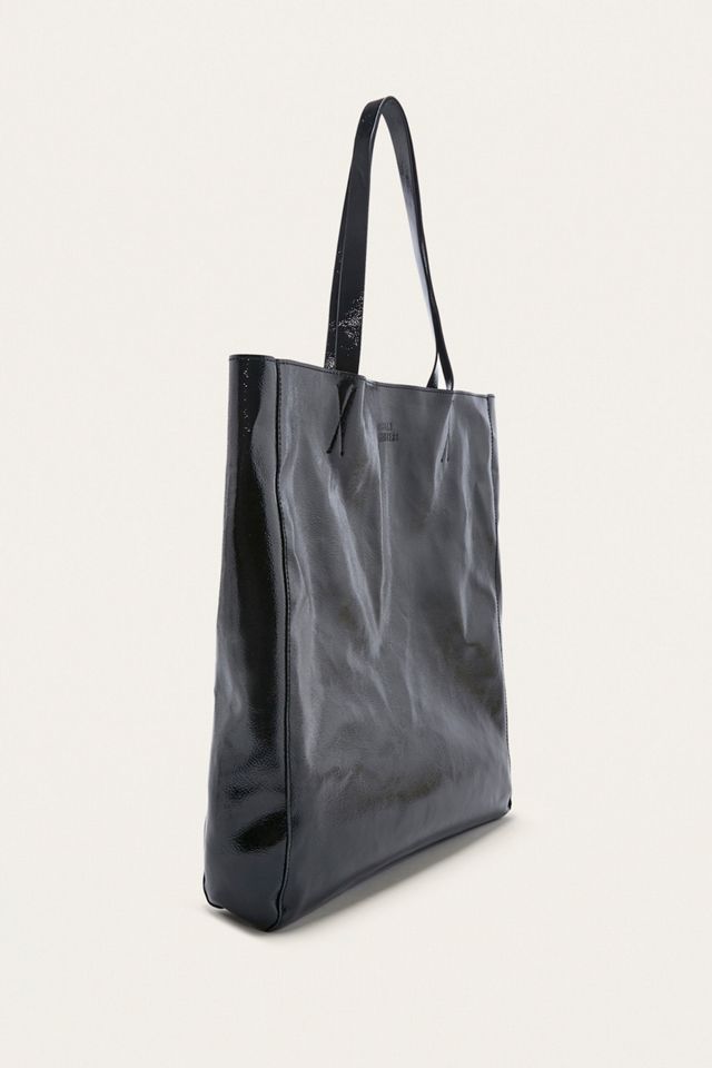 Urban Outfitters Patent Faux Leather Tote Bag in Black