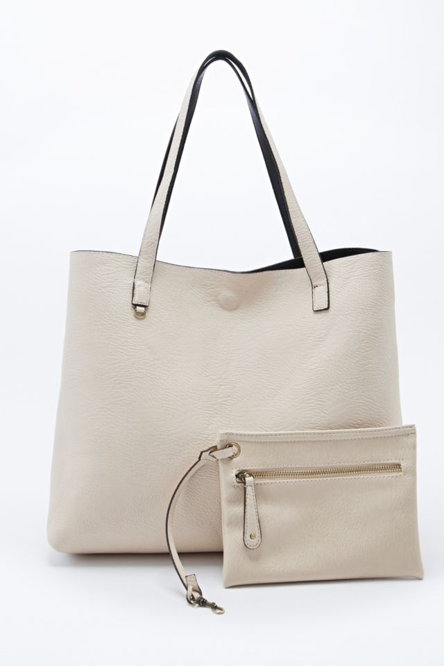 Reversible Vegan Leather Oversized Tote Bag