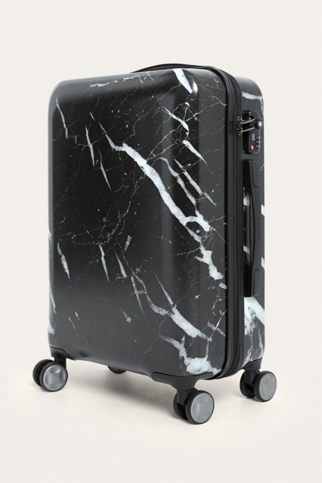 CALPAK Black Marble Carry On Suitcase