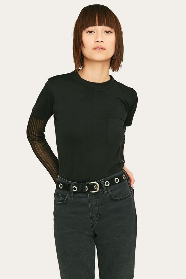 Ceinture en daim noir à œillets #1