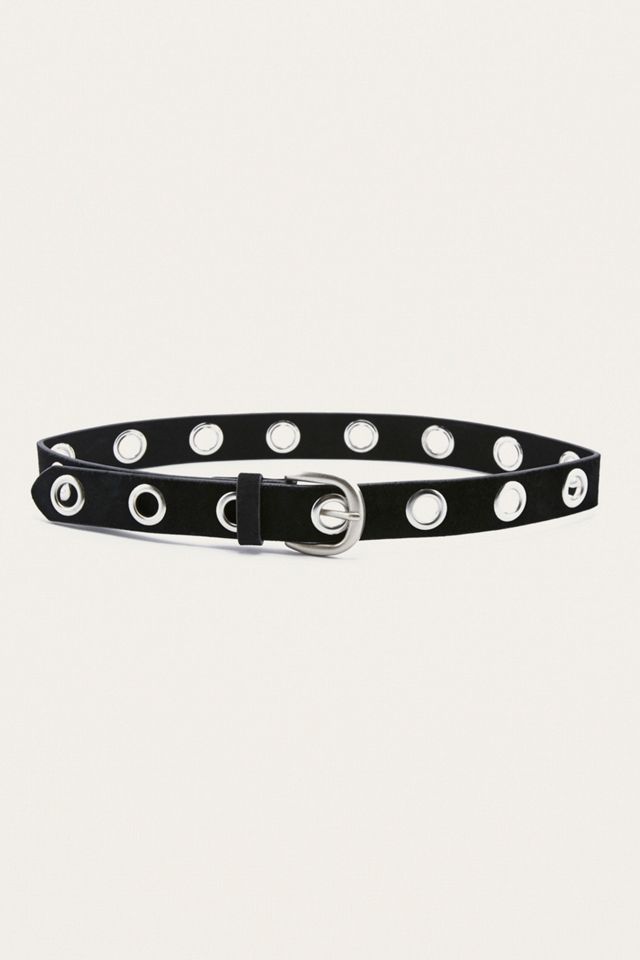 Ceinture en daim noir à œillets #2