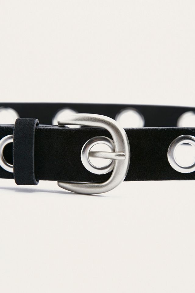 Ceinture en daim noir à œillets #3