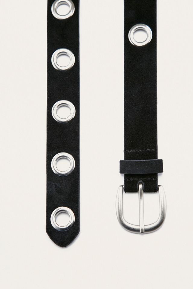 Ceinture en daim noir à œillets #4